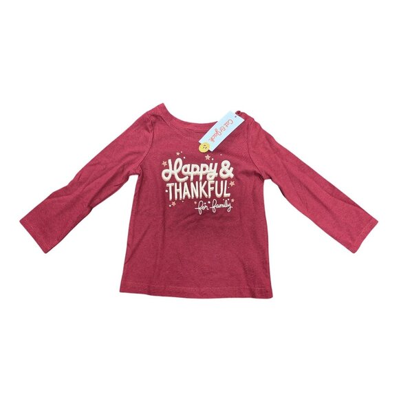 Girls' Happy & Thankful Long Sleeve Tee 2T - Picture 2 of 2